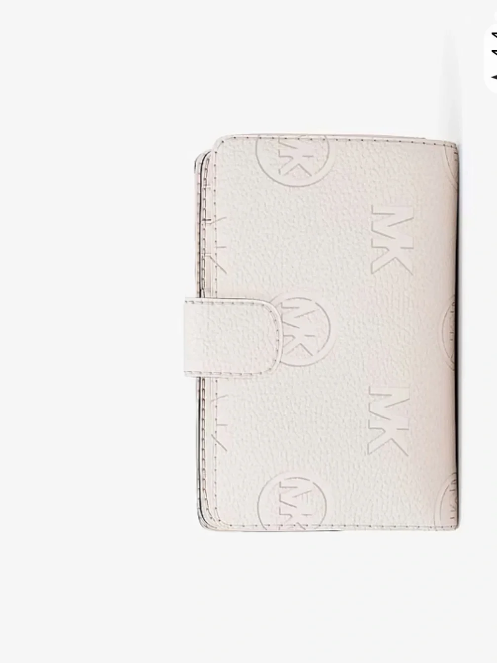 Michael Kors Jet Set Travel Medium Logo Debossed Billfold Wallet Light Cream NWT